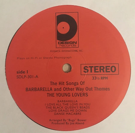The Young Lovers (2) : The Hit Songs Of The Wild Movie Barbarella And Other Way Out Themes (LP, Album, RE)