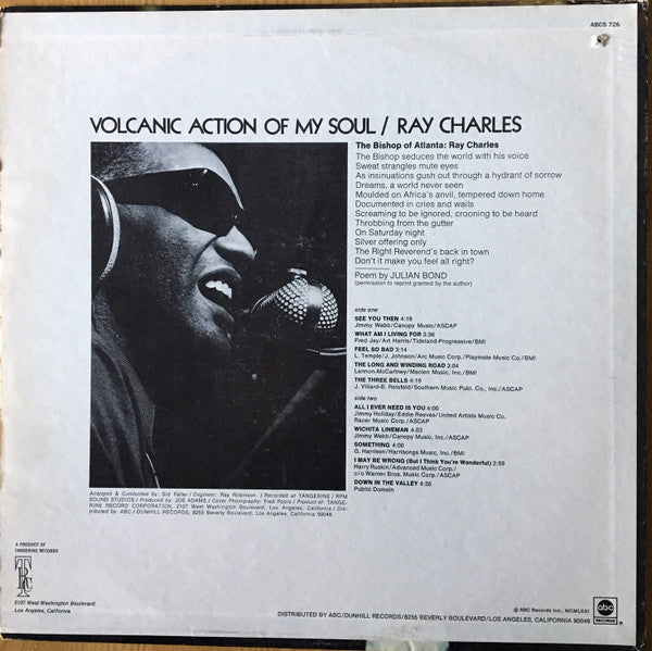 Ray Charles : Volcanic Action Of My Soul (LP, Album)