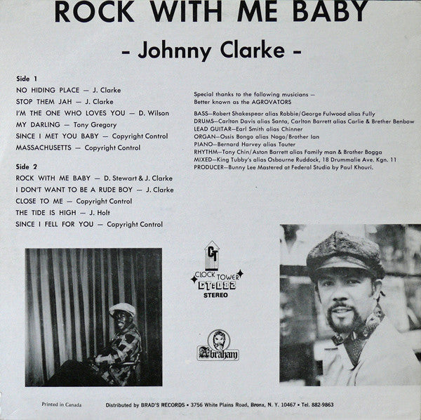 Johnny Clarke : Rock With Me Baby (LP, Album, RE)