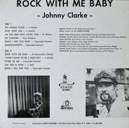 Johnny Clarke : Rock With Me Baby (LP, Album, RE)