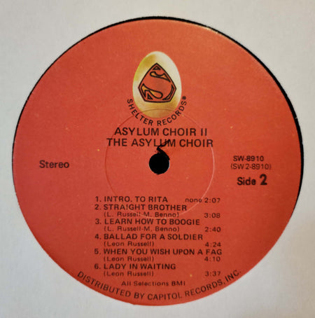 Leon Russell & Marc Benno : Asylum Choir II (LP, Album, Jac)