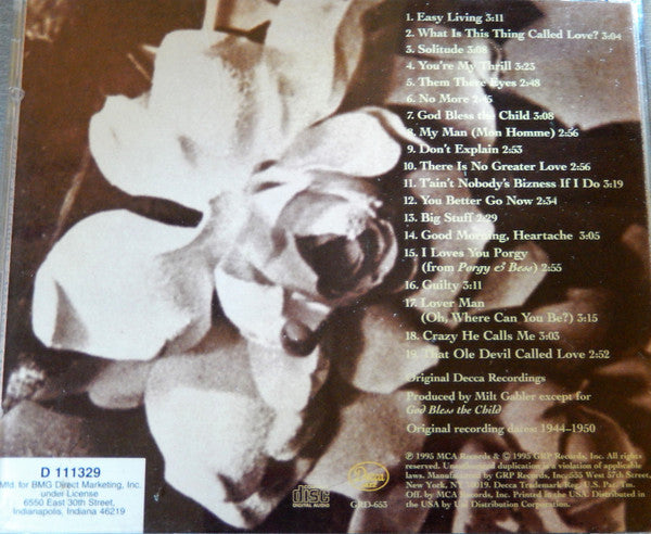 Billie Holiday : Billie Holiday's Greatest Hits (CD, Comp, Club)
