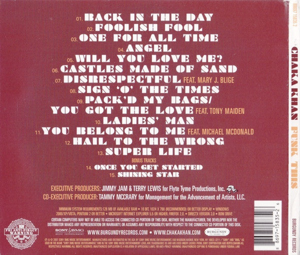 Chaka Khan : Funk This (CD, Album, Dig)