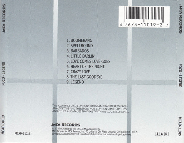 Poco (3) : Legend (CD, Album, RE)
