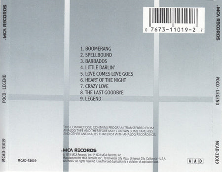 Poco (3) : Legend (CD, Album, RE)