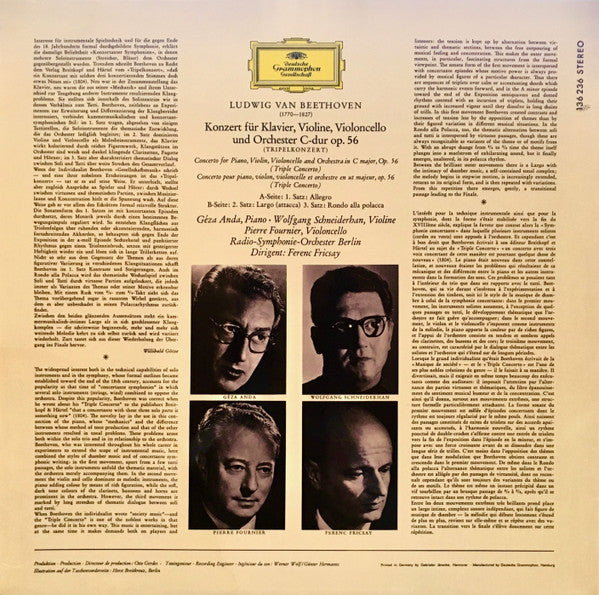 Ludwig van Beethoven, Géza Anda, Wolfgang Schneiderhan, Pierre Fournier, Radio-Symphonie-Orchester Berlin, Ferenc Fricsay : Tripelkonzert (LP, RE, 180)