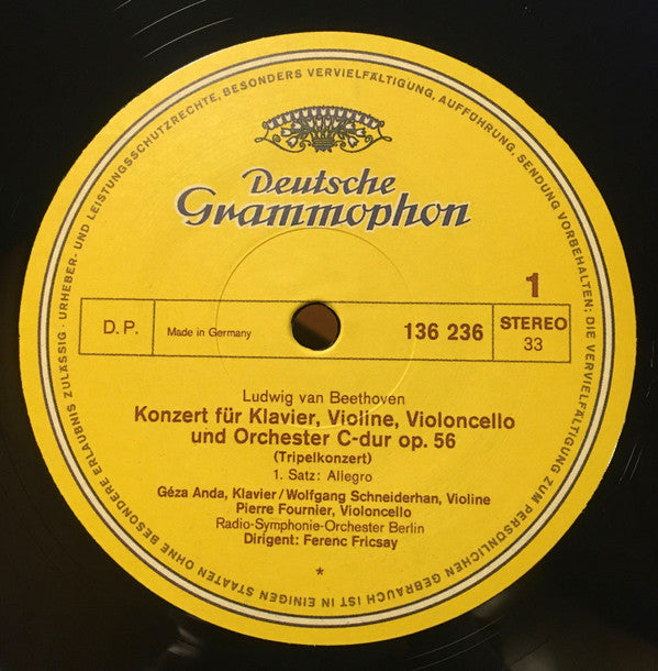 Ludwig van Beethoven, Géza Anda, Wolfgang Schneiderhan, Pierre Fournier, Radio-Symphonie-Orchester Berlin, Ferenc Fricsay : Tripelkonzert (LP, RE, 180)
