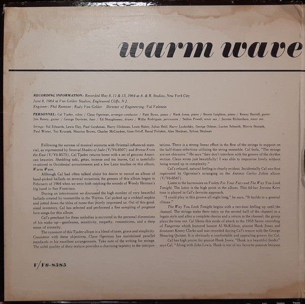 Cal Tjader : Warm Wave (LP, Album, Mono, Gat)