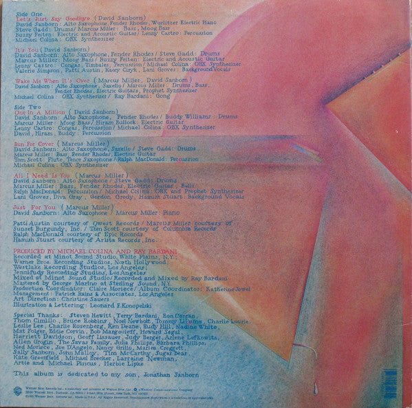 David Sanborn : Voyeur (LP, Album, Jac)