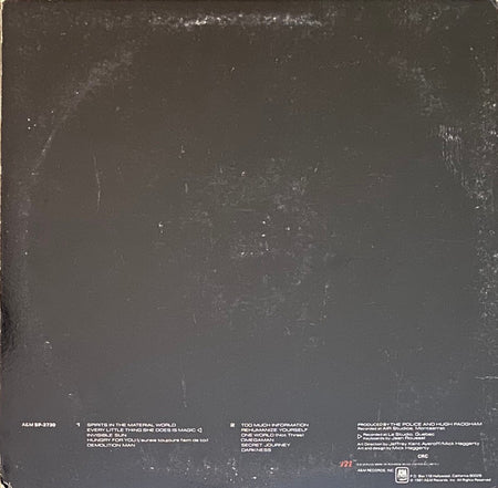 The Police : Ghost In The Machine (LP, Album, Club,  Pi)
