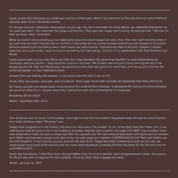 Antennacle + Bastard Noise : For Rick Gribenas (7", RE, RM, Red)