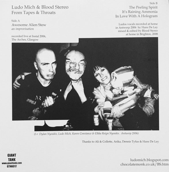 Ludo Mich & Blood Stereo : From Tapes & Throats (LP, Ltd)
