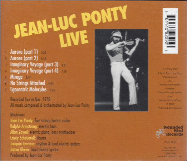 Jean-Luc Ponty : Live (CD, Album, RE, RP)