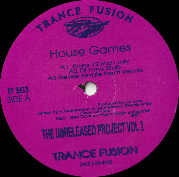 The Unreleased Project* : Vol 2 - House Games (12")