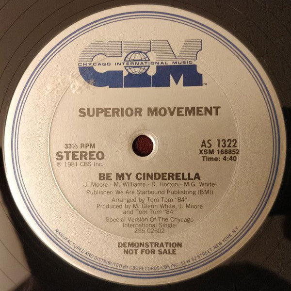 Superior Movement : Be My Cinderella / For You (12", Single, Promo)