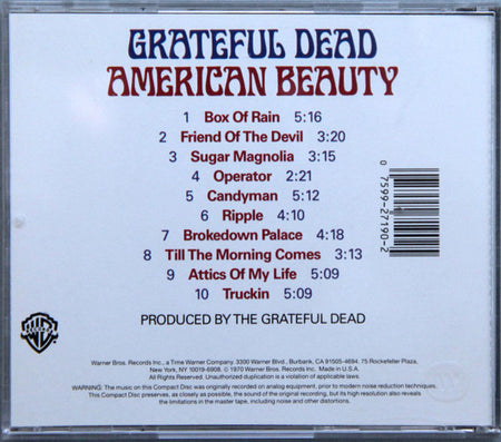 The Grateful Dead : American Beauty (CD, Album, RE)
