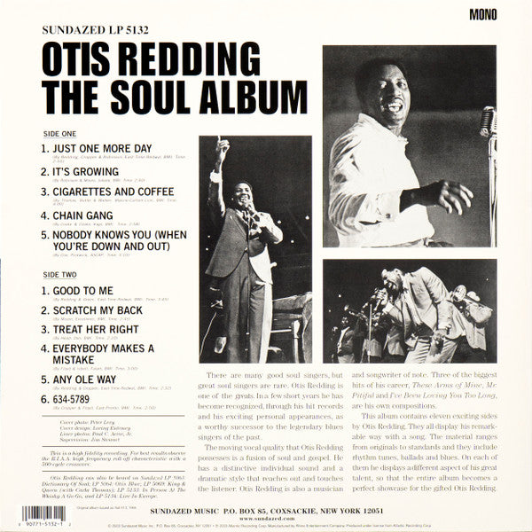Otis Redding : The Soul Album (LP, Album, Mono, RE, Nas)