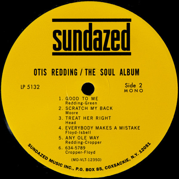 Otis Redding : The Soul Album (LP, Album, Mono, RE, Nas)