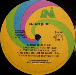 Elton John : Elton John (LP, Album, RE, Gat)