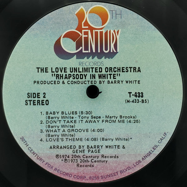 Love Unlimited Orchestra : Rhapsody In White (LP, Album, Ter)