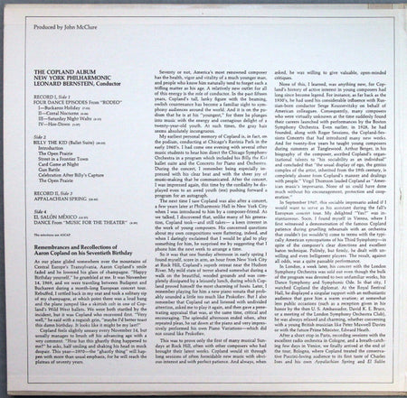 Copland* - Leonard Bernstein, New York Philharmonic : The Copland Album  (Appalachian Spring / Billy The Kid / El Salón México / Rodeo) (2xLP)