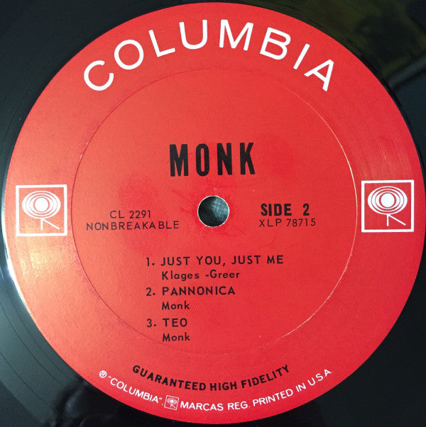 Thelonious Monk : Monk. (LP, Album, Mono)
