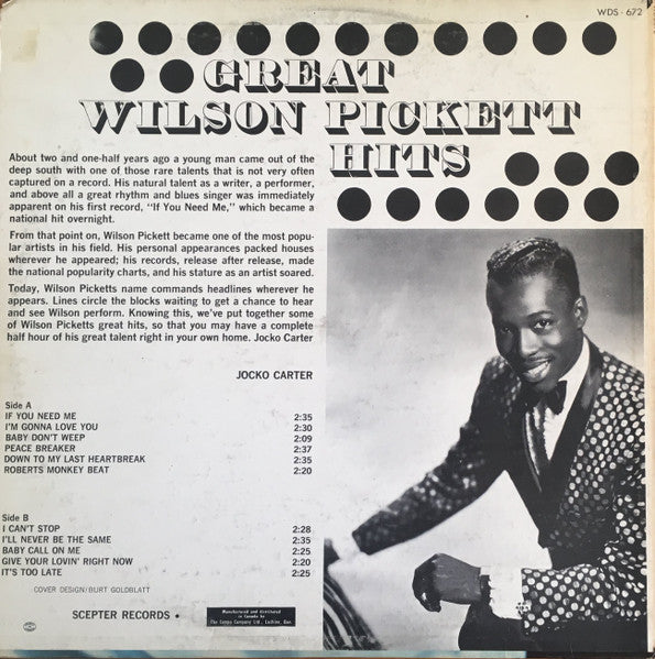 Wilson Pickett : Great Wilson Pickett Hits (LP, Comp)