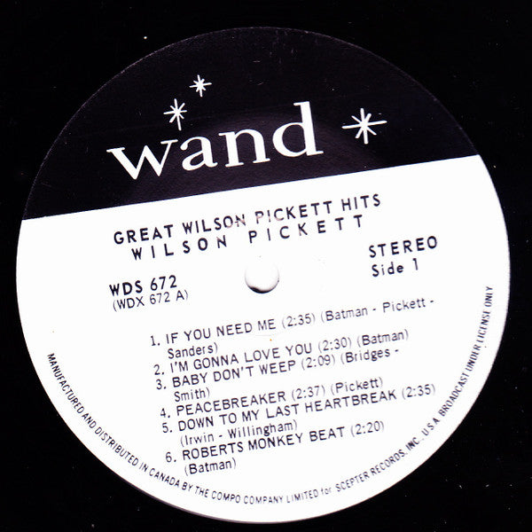 Wilson Pickett : Great Wilson Pickett Hits (LP, Comp)
