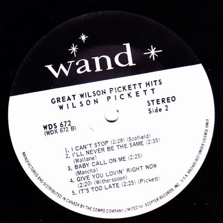 Wilson Pickett : Great Wilson Pickett Hits (LP, Comp)