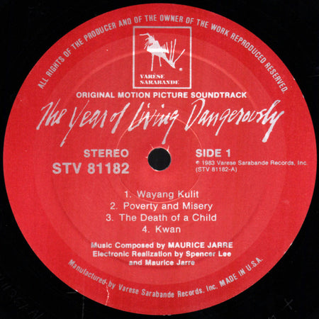 Maurice Jarre : The Year Of Living Dangerously (Original Motion Picture Soundtrack) (LP, Album)