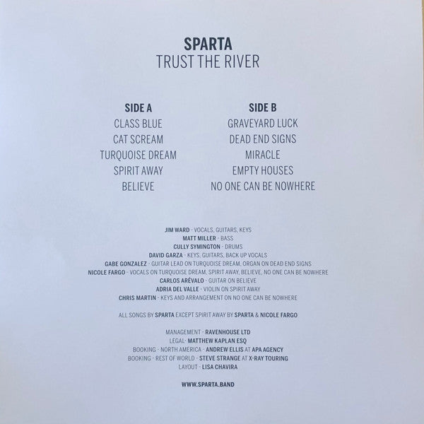 Sparta : Trust The River (LP, Album, Whi)