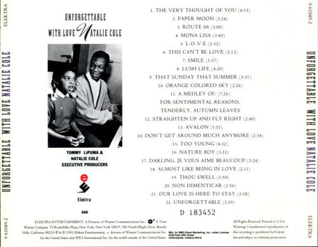 Natalie Cole : Unforgettable With Love (CD, Album, Club)