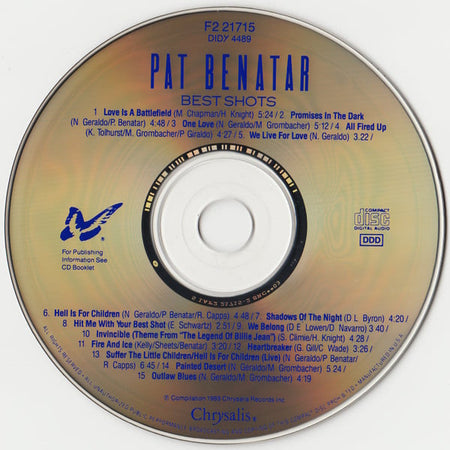 Pat Benatar : Best Shots (CD, Comp, Club, CRC)