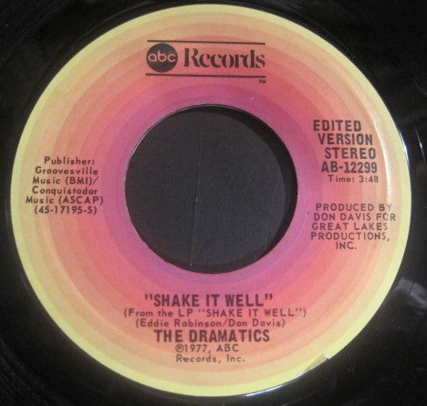 The Dramatics : Shake It Well (7", Single, Styrene, Pit)