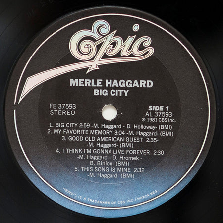 Merle Haggard : Big City (LP, Album, Pit)