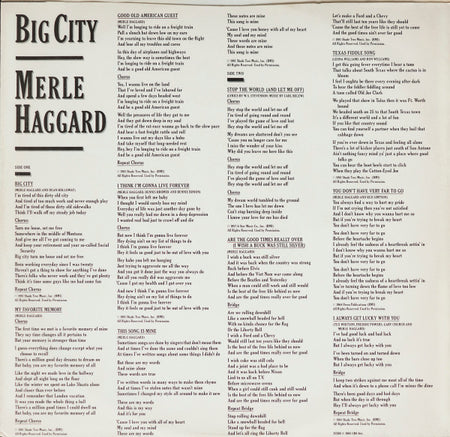 Merle Haggard : Big City (LP, Album, Pit)