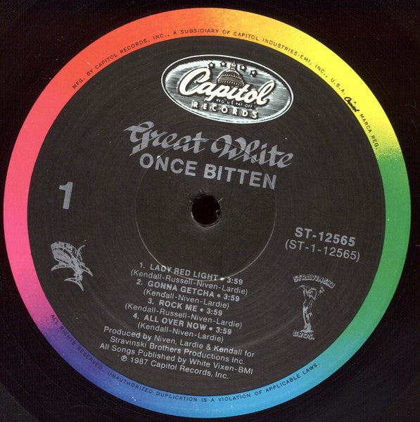 Great White : Once Bitten (LP, Album, Spe)