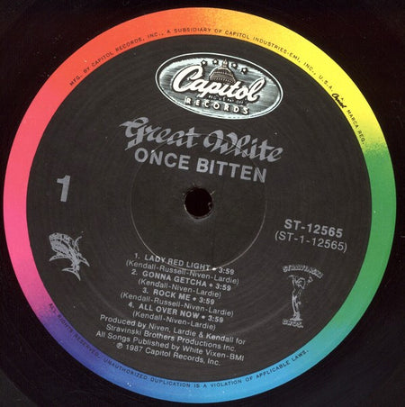 Great White : Once Bitten (LP, Album, Spe)