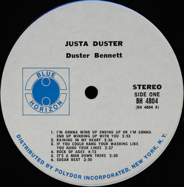 Duster Bennett : Justa Duster (LP, Pit)