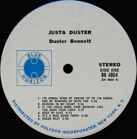 Duster Bennett : Justa Duster (LP, Pit)