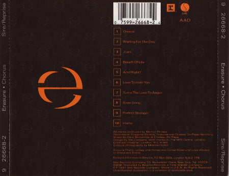 Erasure : Chorus (CD, Album, Spe)