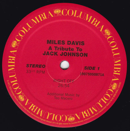 Miles Davis : A Tribute To Jack Johnson (LP, Album, RE)