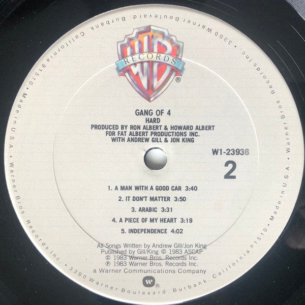 Gang Of Four : Hard (LP, Album, Club)