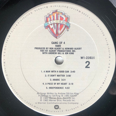 Gang Of Four : Hard (LP, Album, Club)