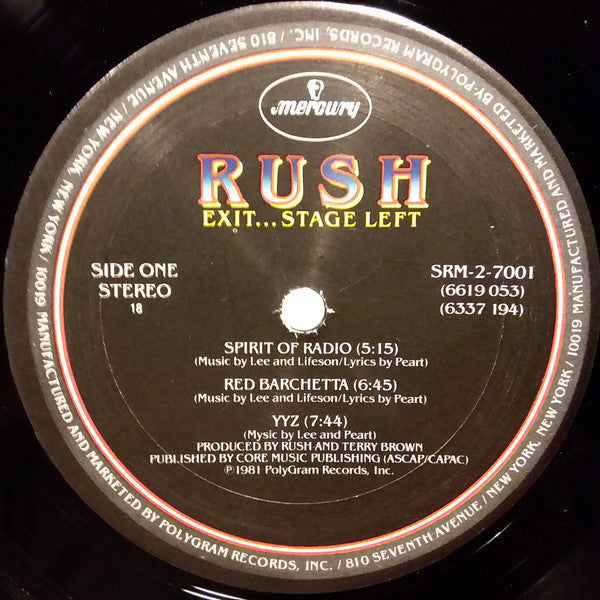 Rush : Exit...Stage Left (2xLP, Album, RP, Car)