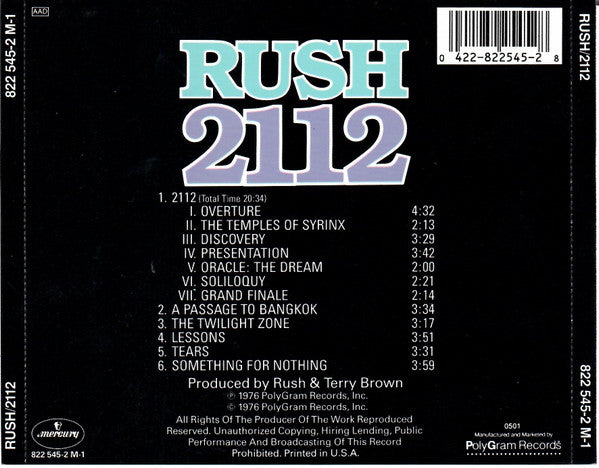 Rush : 2112 (CD, Album, RE, PDO)