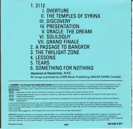 Rush : 2112 (CD, Album, RE, PDO)