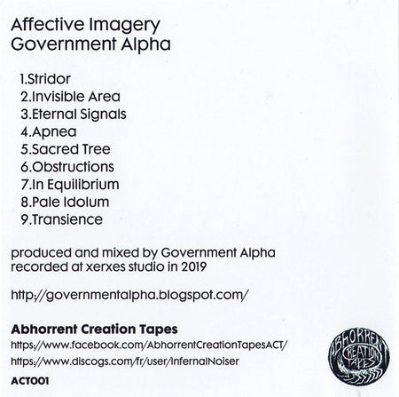 Government Alpha : Affective Imagery (CD, Album, Ltd)