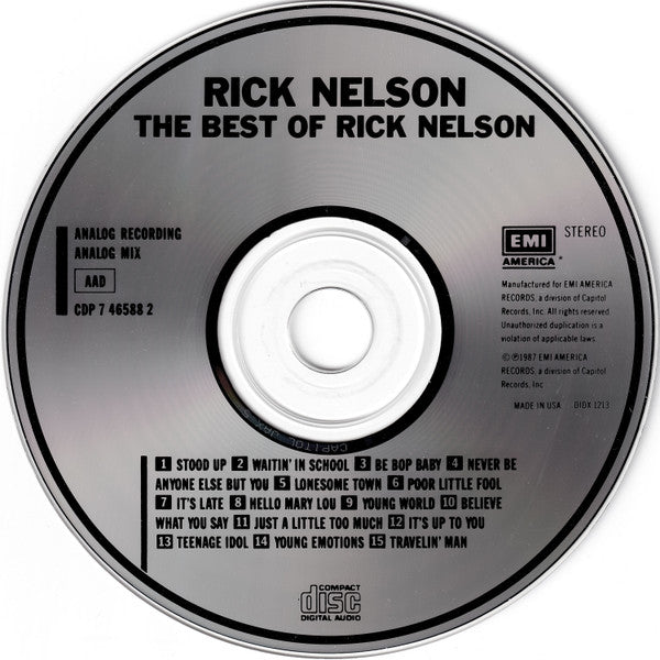 Ricky Nelson (2) : The Best Of Rick Nelson (CD, Comp)