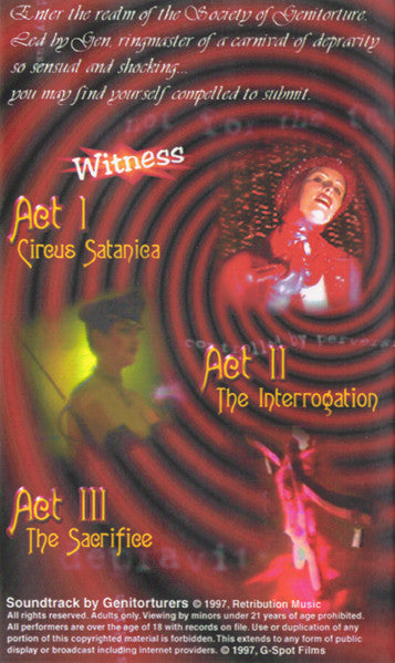 Genitorturers : The Society Of Genitorture (VHS, Ltd, NTSC)